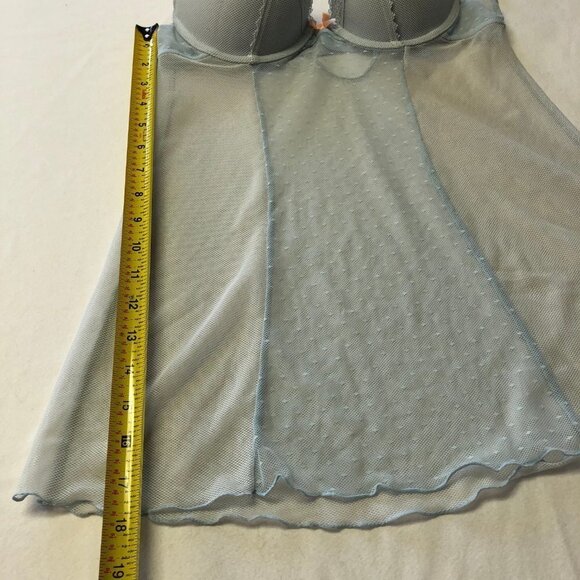 BABY Blue Mesh & Peach Baby Doll Chemise Size Small - Picture 9 of 10
